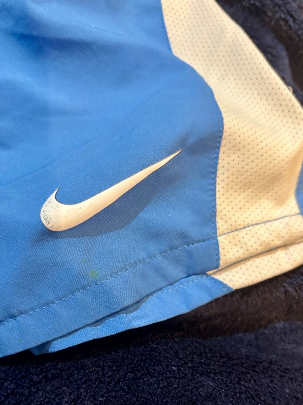 Nike Girl’s Size L Light Blue Athletic Shorts with White Swoosh